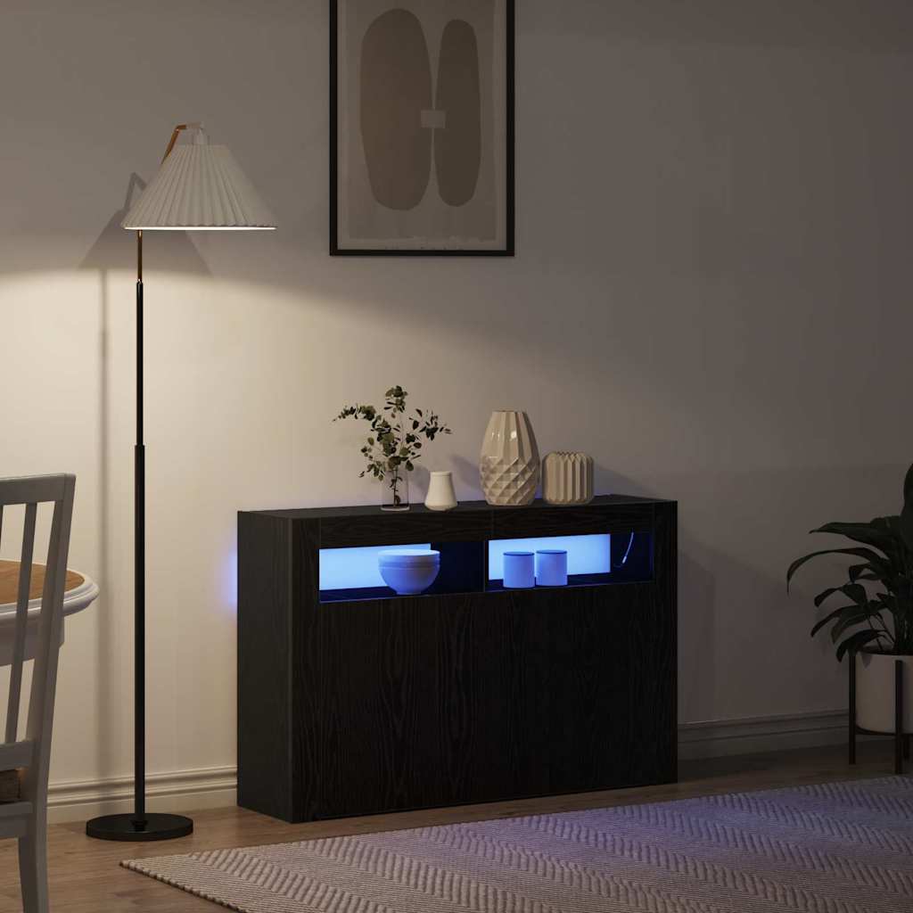 Sideboard Black oak Engineered wood 116 x 30 x 75 cm