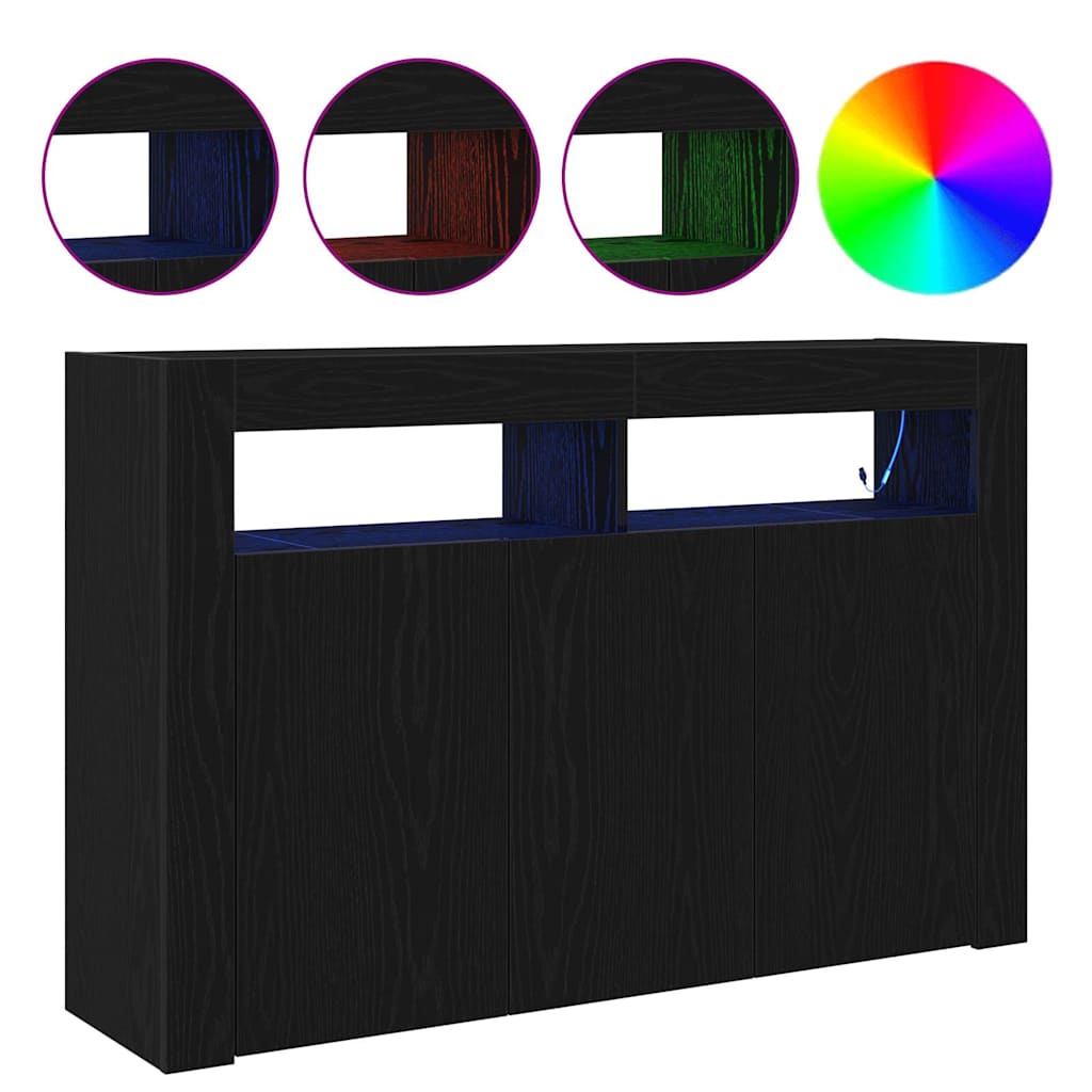 Sideboard Black oak Engineered wood 116 x 30 x 75 cm
