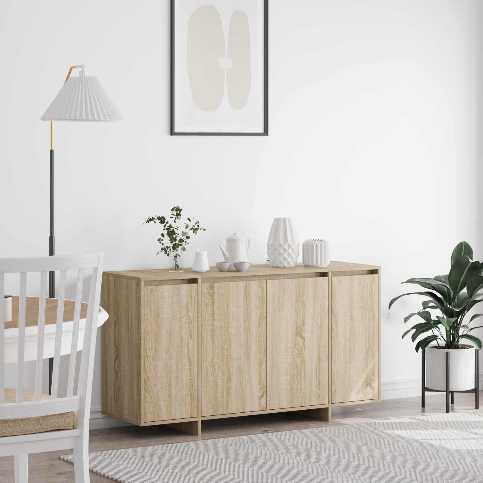 Sonoma Oak Sideboard Engineered wood 135 x 41 x 75 cm
