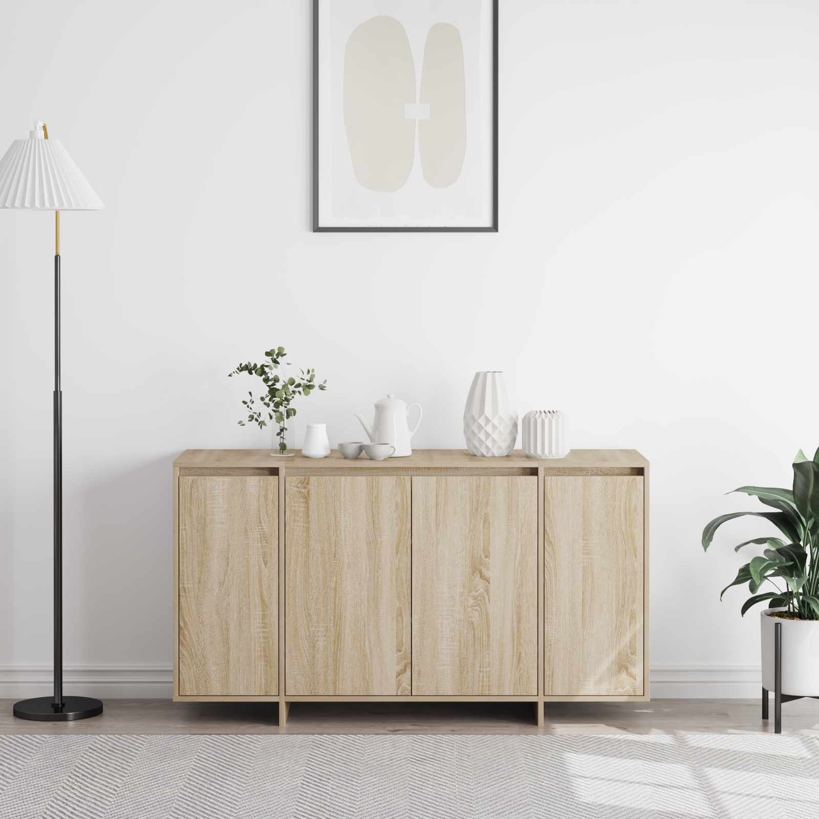 Sonoma Oak Sideboard Engineered wood 135 x 41 x 75 cm
