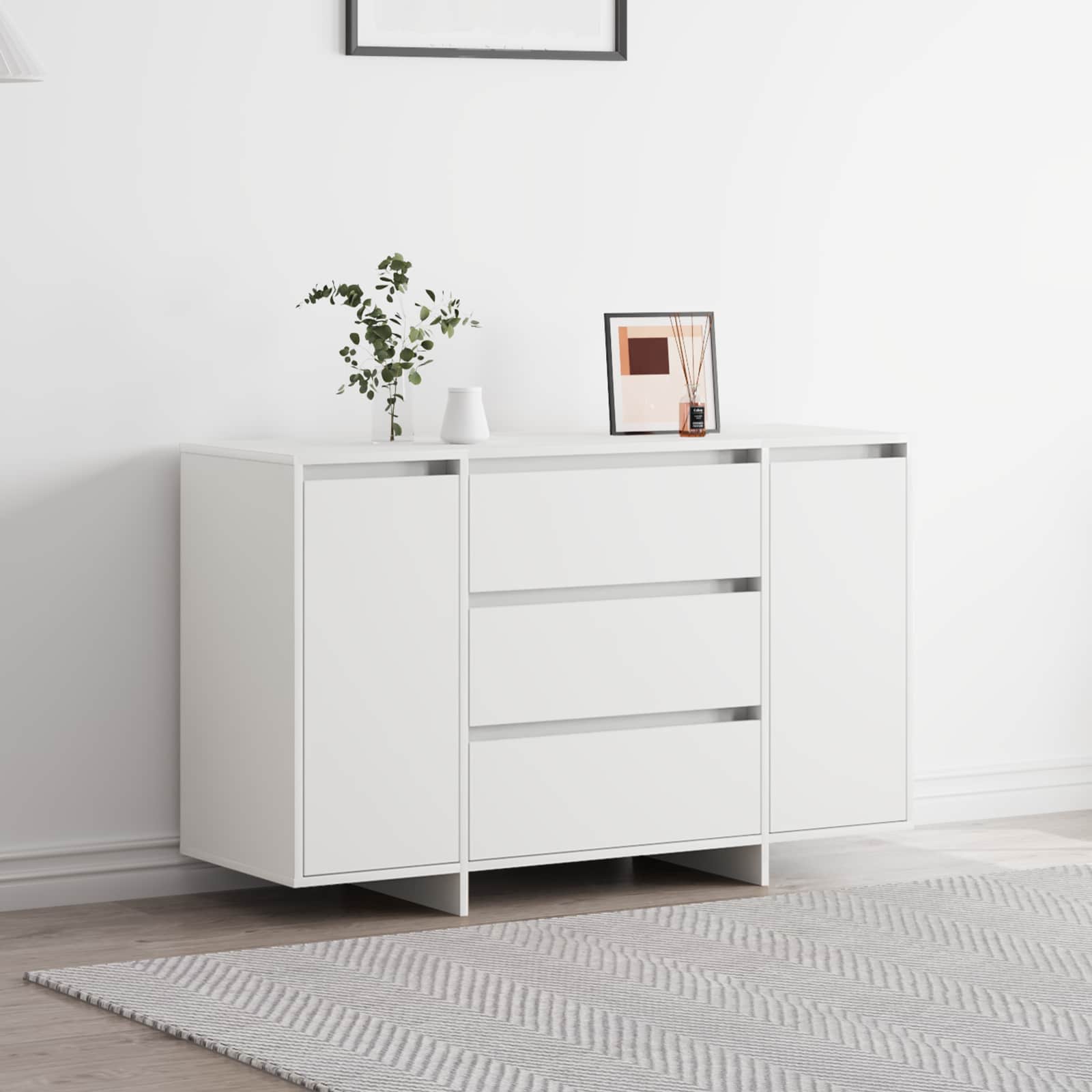 Console Table with Drawer White 120 x 41 x 75 cm Engineered Wood