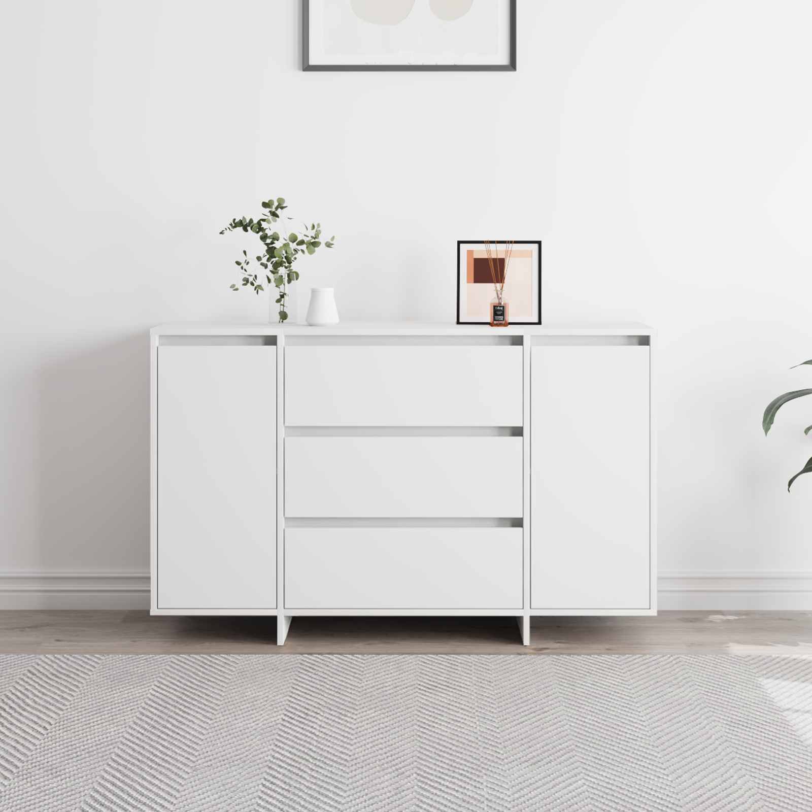 Console Table with Drawer White 120 x 41 x 75 cm Engineered Wood