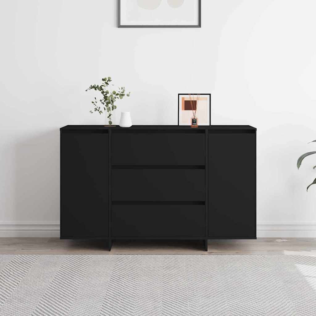 Juodas Šoninis Stalas 120x41x75 cm inžinerinė mediena