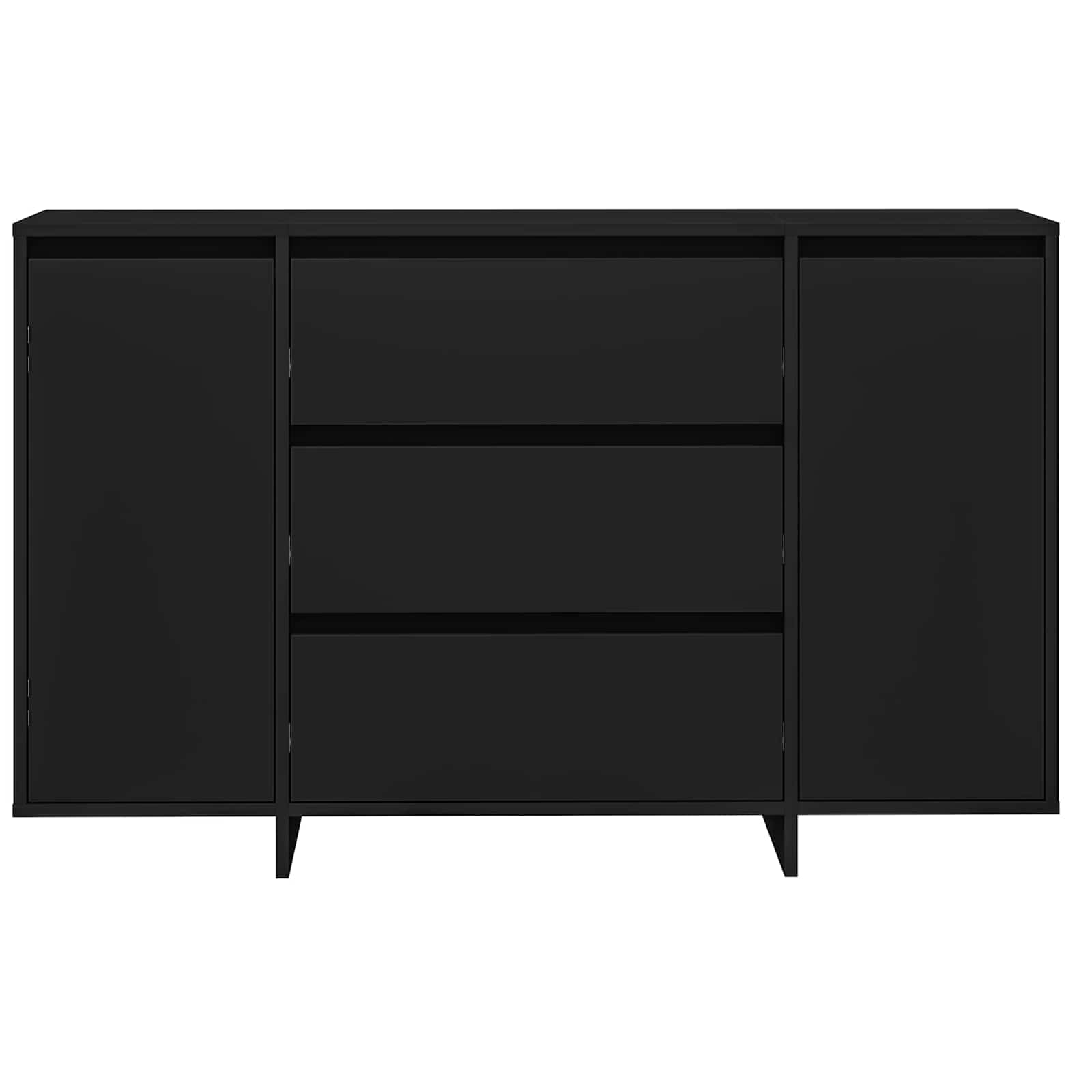 Kumode ar atvilktnēm Melna 120 x 41 x 75 cm Apstrādāta koksne