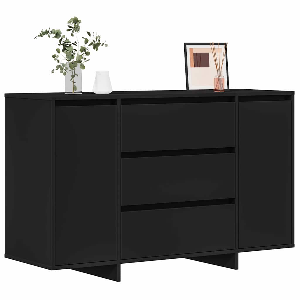 Juodas Šoninis Stalas 120x41x75 cm inžinerinė mediena