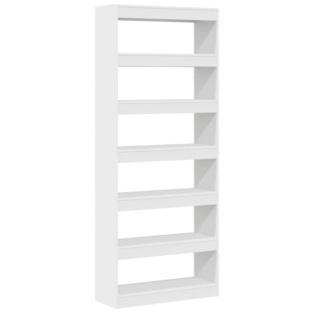 Bookcase White 80 x 30 x 198 cm Engineered Wood