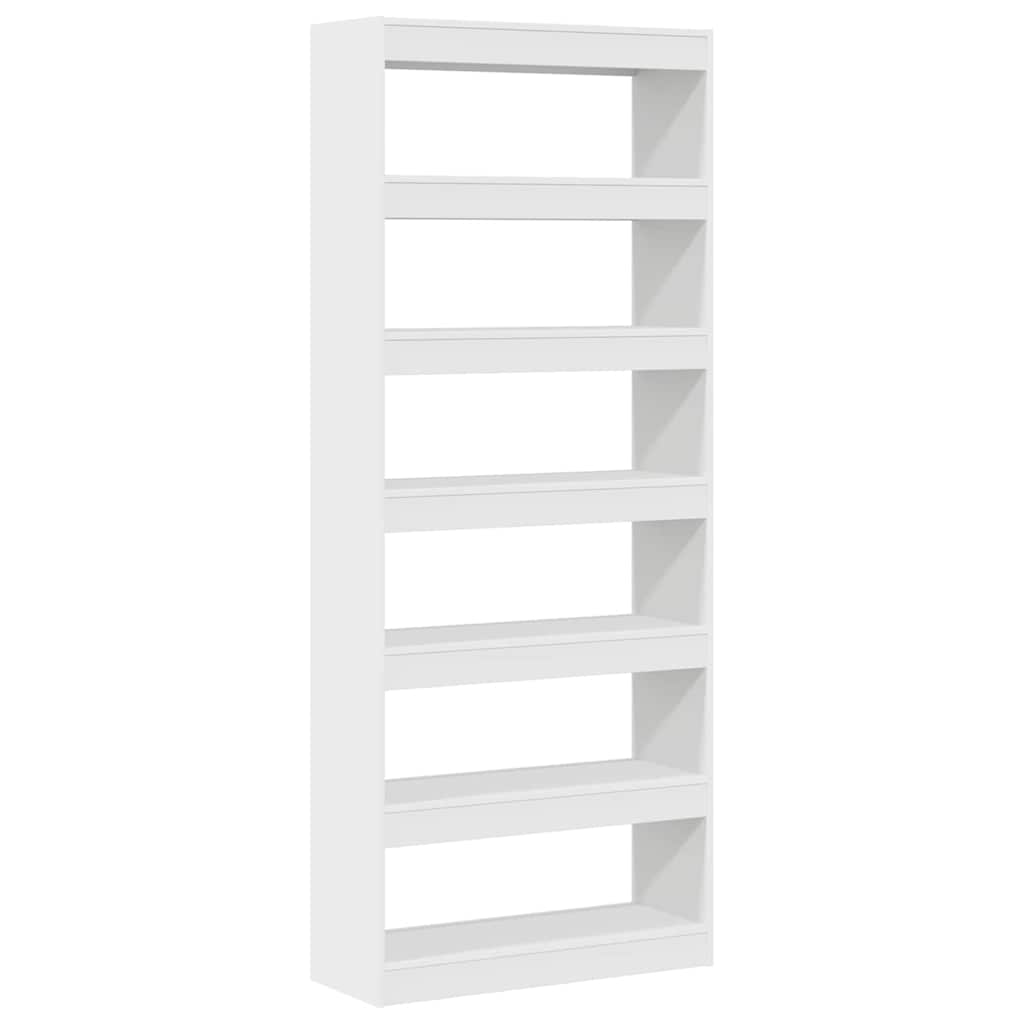 Bookcase White 80 x 30 x 198 cm Engineered Wood