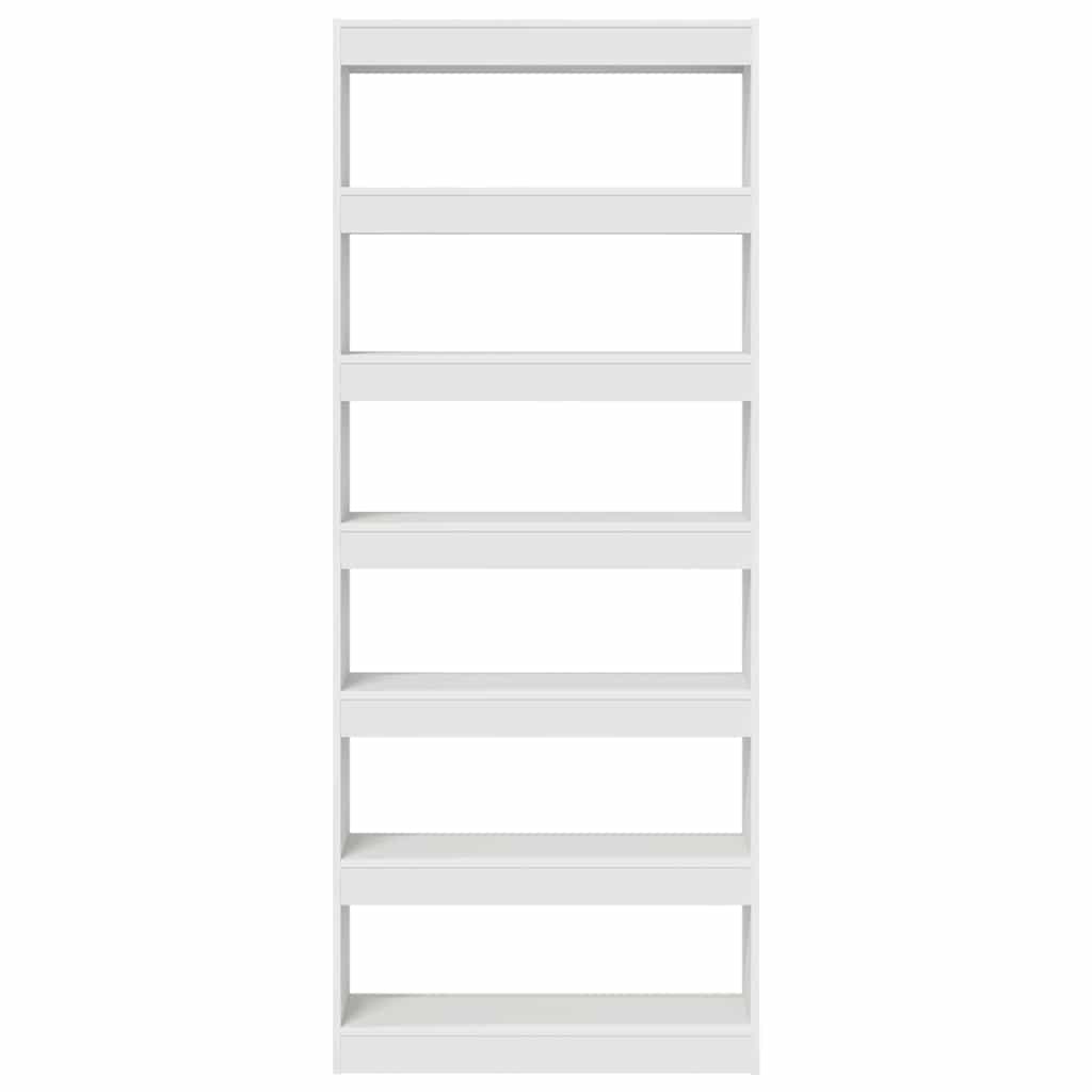 Bookcase White 80 x 30 x 198 cm Engineered Wood