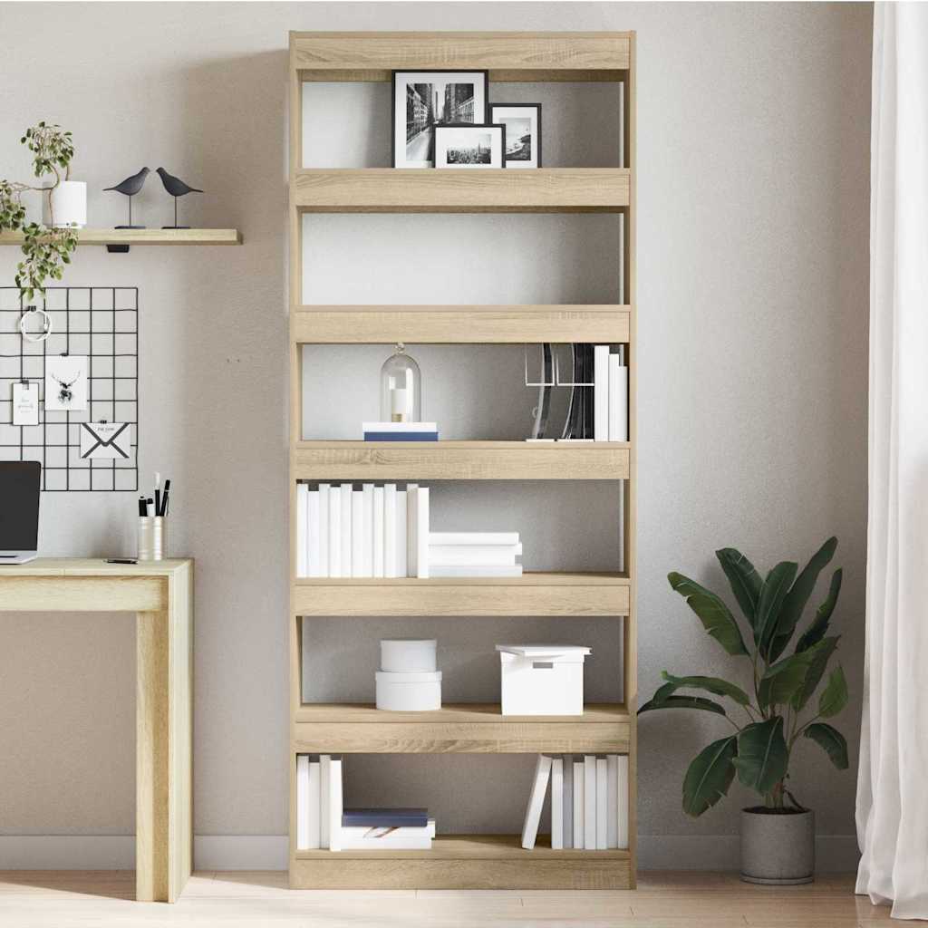 Bookcase Sonoma Oak 80 x 30 x 198 cm Engineered wood