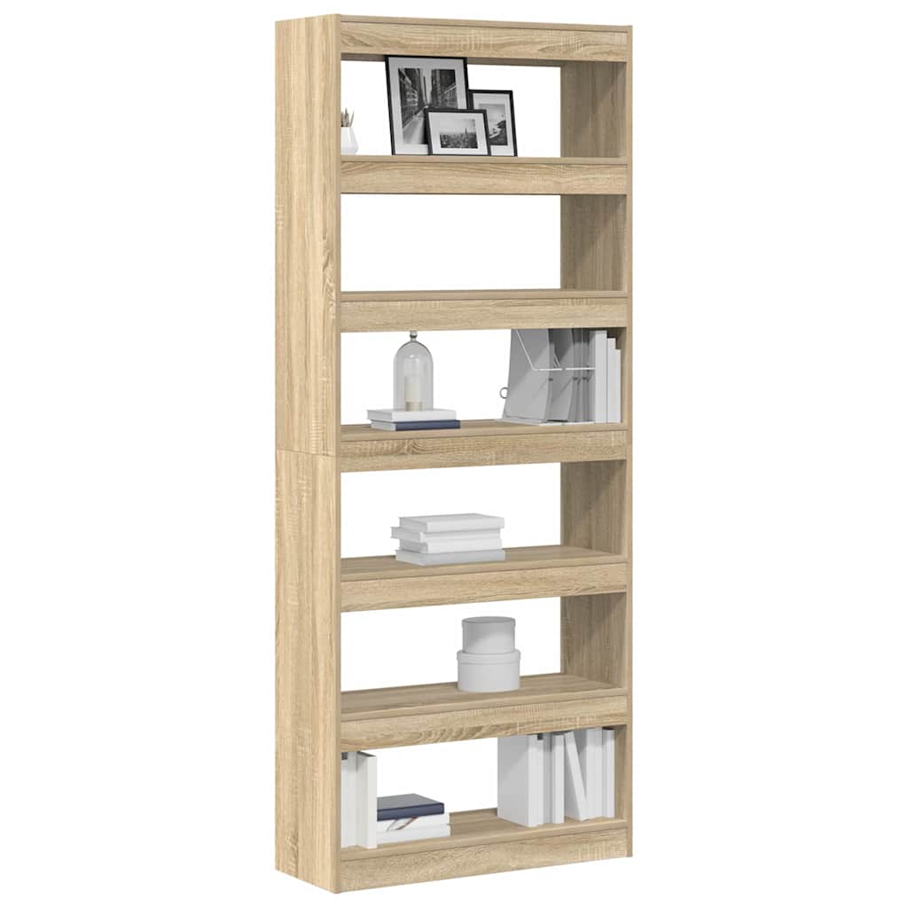 Bookcase Sonoma Oak 80 x 30 x 198 cm Engineered wood