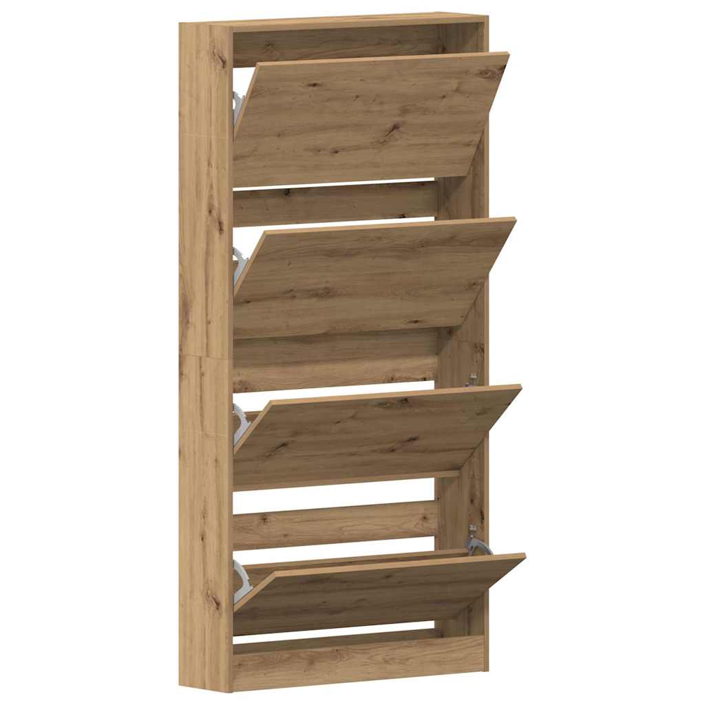 Shoe Cabinet Artisan Oak 80 x 21 x 163.5 cm Engineered Wood