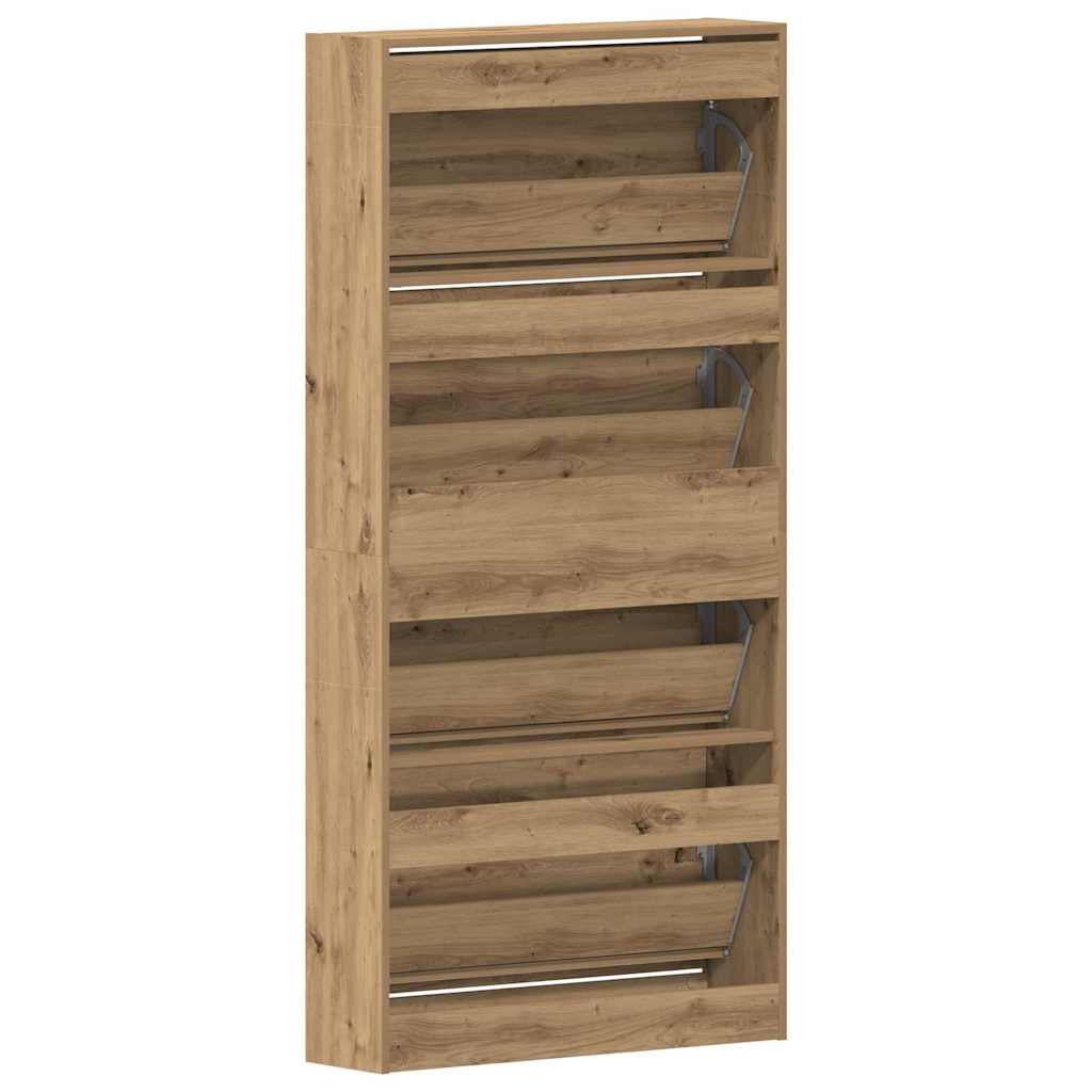 Shoe Cabinet Artisan Oak 80 x 21 x 163.5 cm Engineered Wood