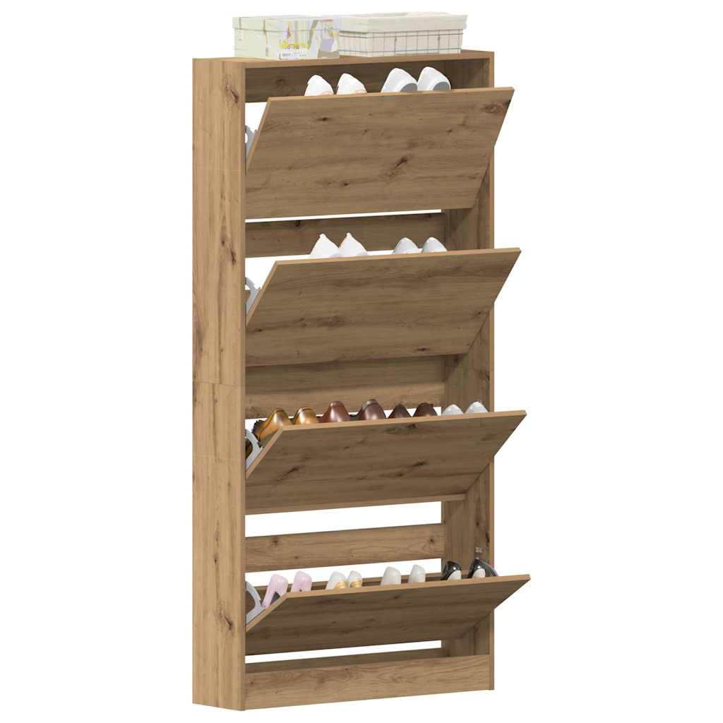 Shoe Cabinet Artisan Oak 80 x 21 x 163.5 cm Engineered Wood