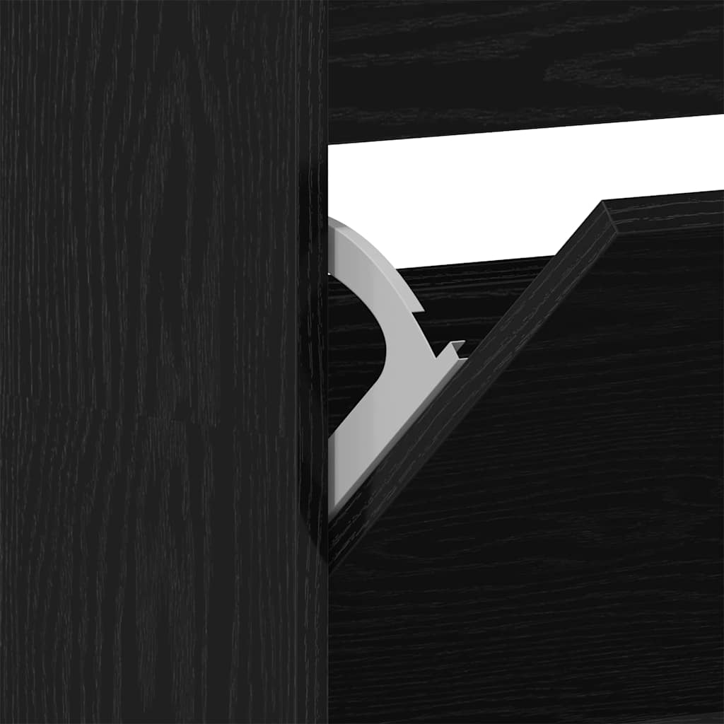 Shoe cabinet black oak 80 x 21 x 163.5 cm Engineered wood