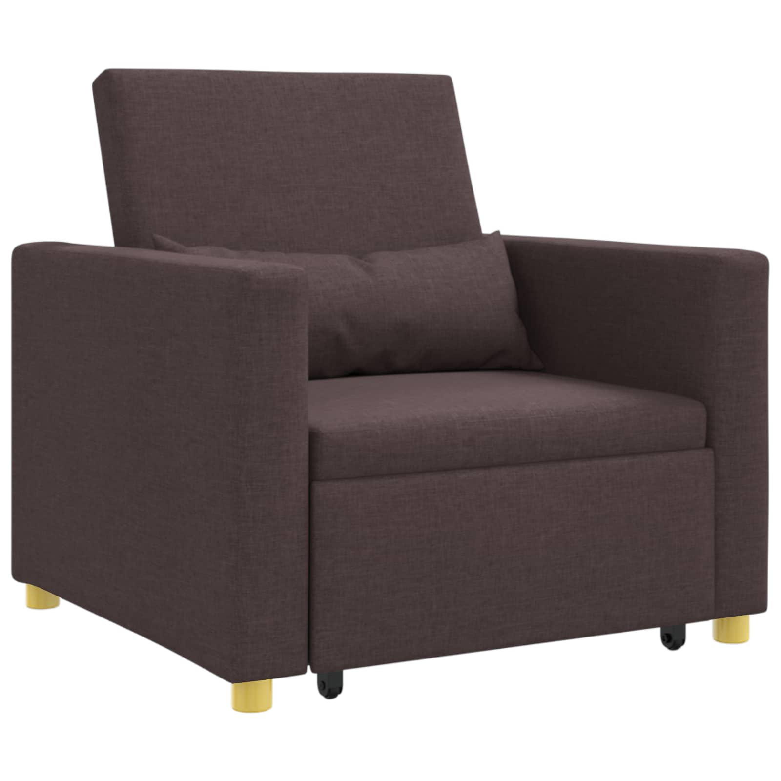 Single Sofa Bed Dark brown 90 x 165 x 87 cm fabric