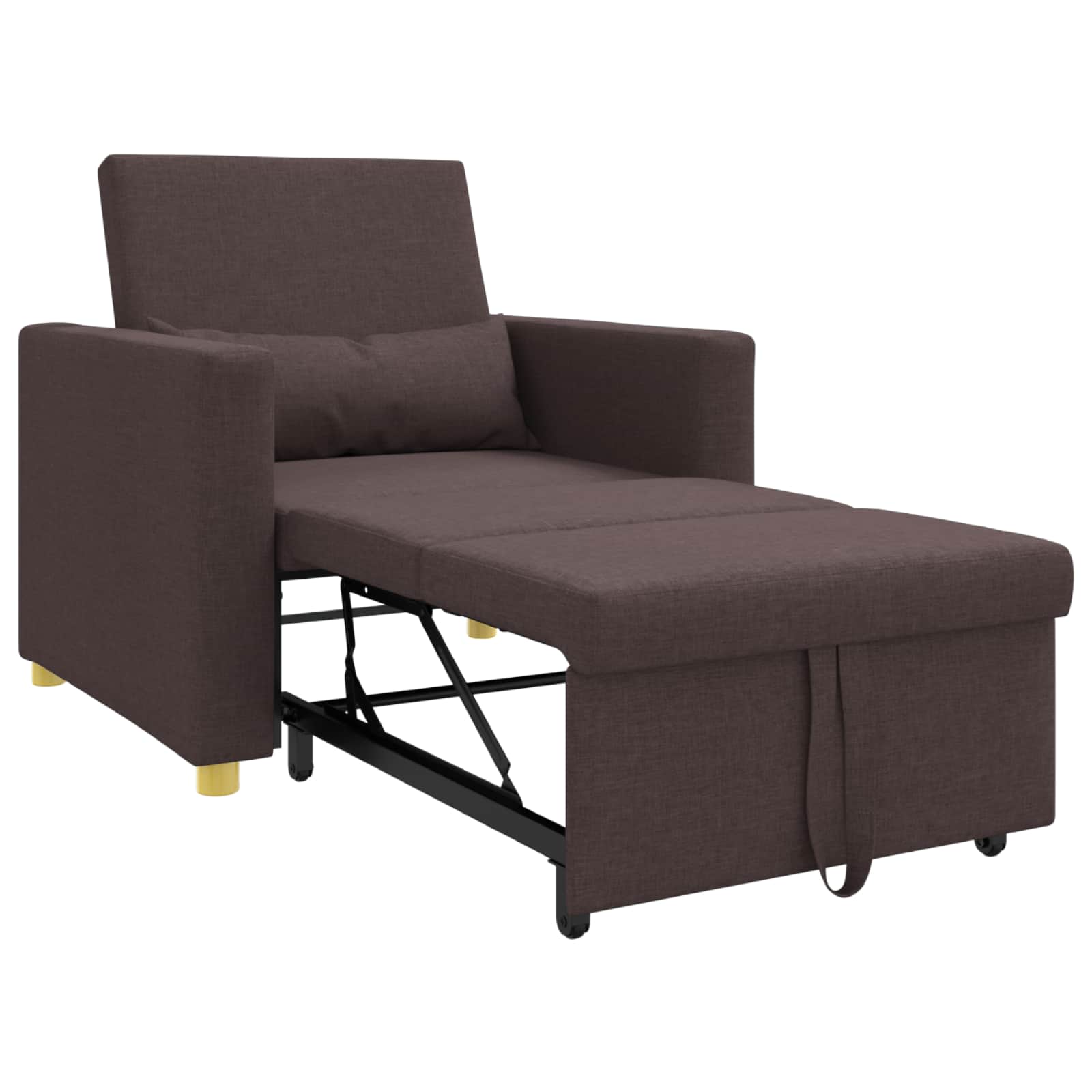 Single Sofa Bed Dark brown 90 x 165 x 87 cm fabric