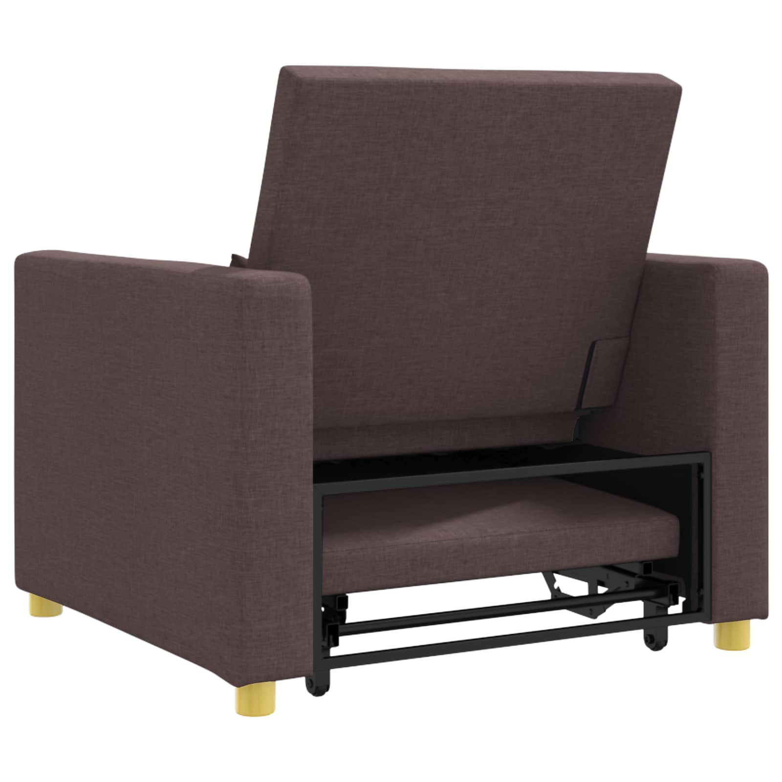 Single Sofa Bed Dark brown 90 x 165 x 87 cm fabric