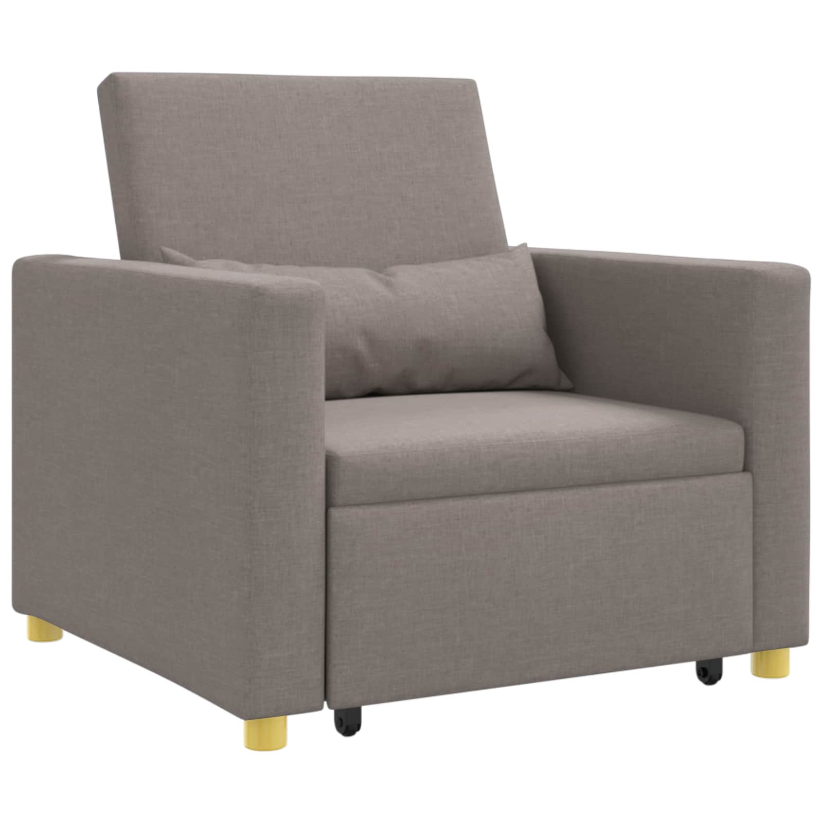 Vienvietis sofų lova su ratais Taupe 90 x 165 x 87 cm audinys