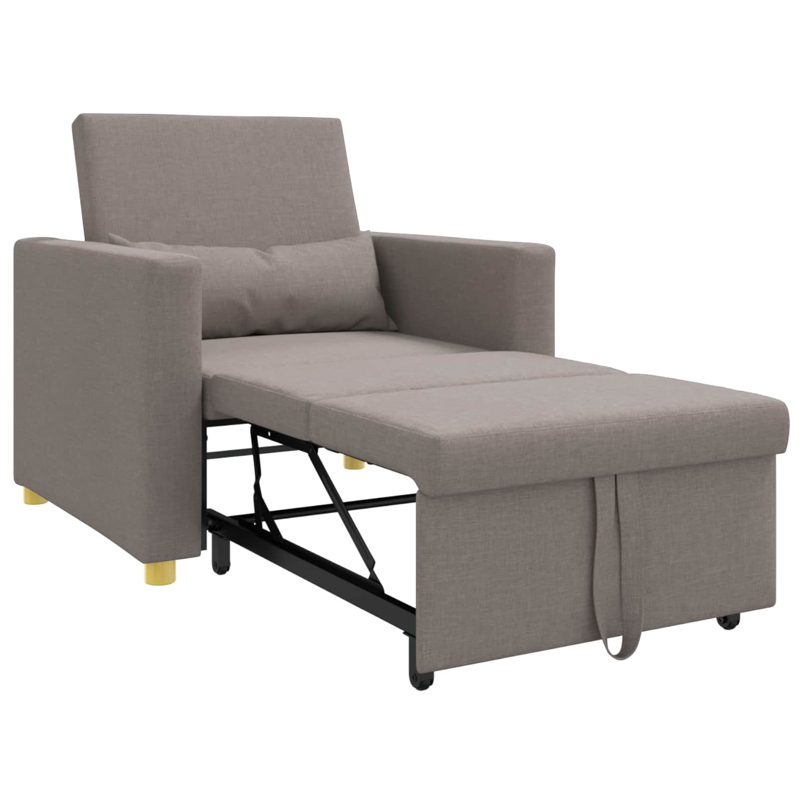 Vienvietis sofų lova su ratais Taupe 90 x 165 x 87 cm audinys