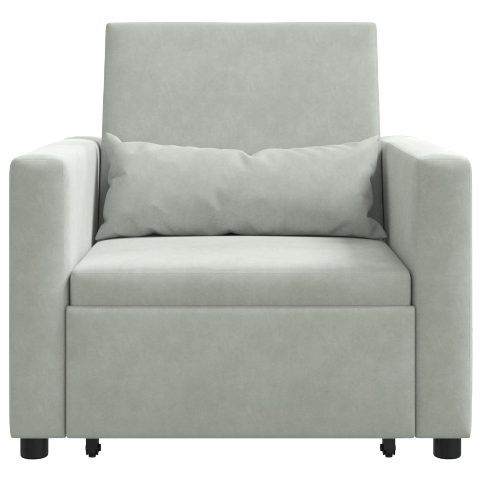Ištraukiamas sofa-lova vienvietis Šviesiai pilka Aksomas