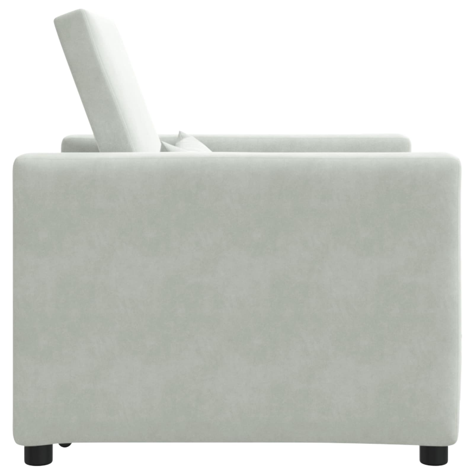 Ištraukiamas sofa-lova vienvietis Šviesiai pilka Aksomas