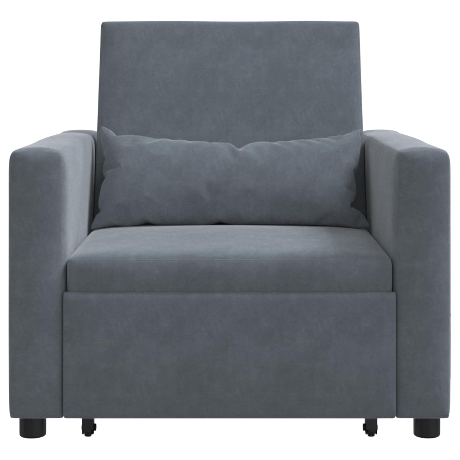 Ištraukiamas sofa-lova vienvietis Tamsiai pilka Aksomas