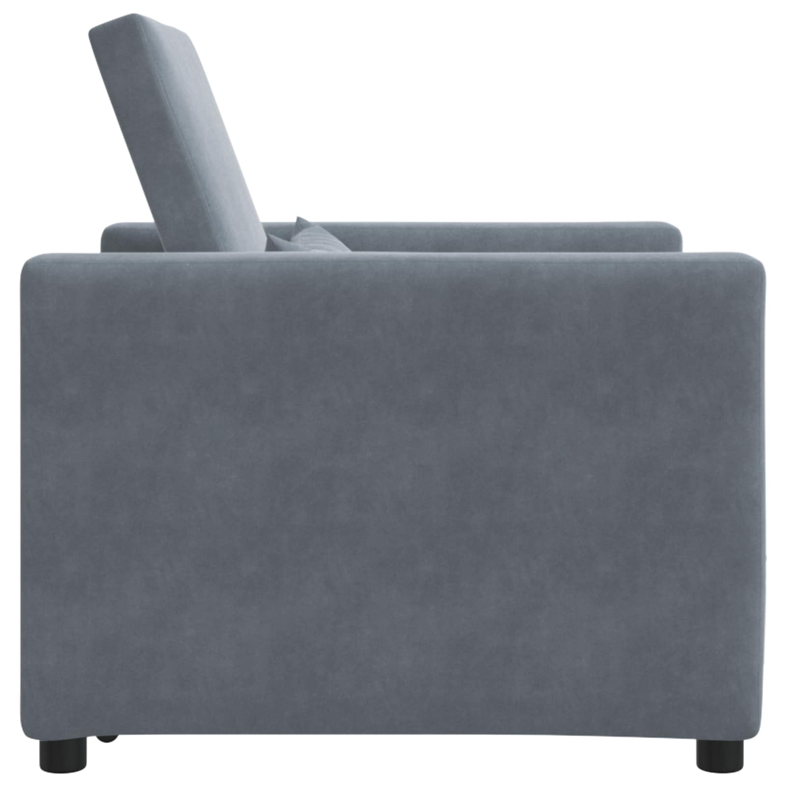 Ištraukiamas sofa-lova vienvietis Tamsiai pilka Aksomas