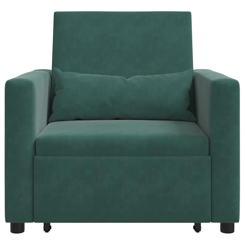 Ištraukiamas sofa-lova vienvietis Tamsiai žalia Aksomas