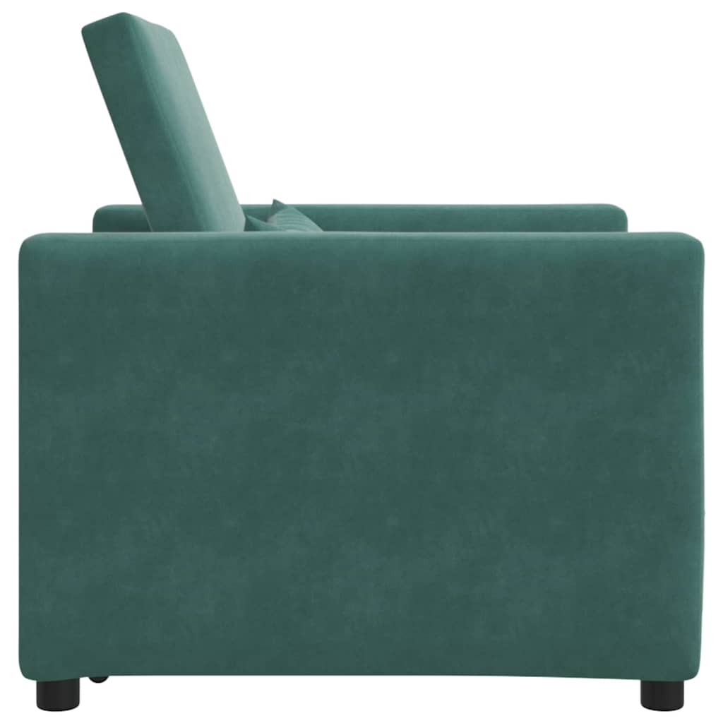 Ištraukiamas sofa-lova vienvietis Tamsiai žalia Aksomas