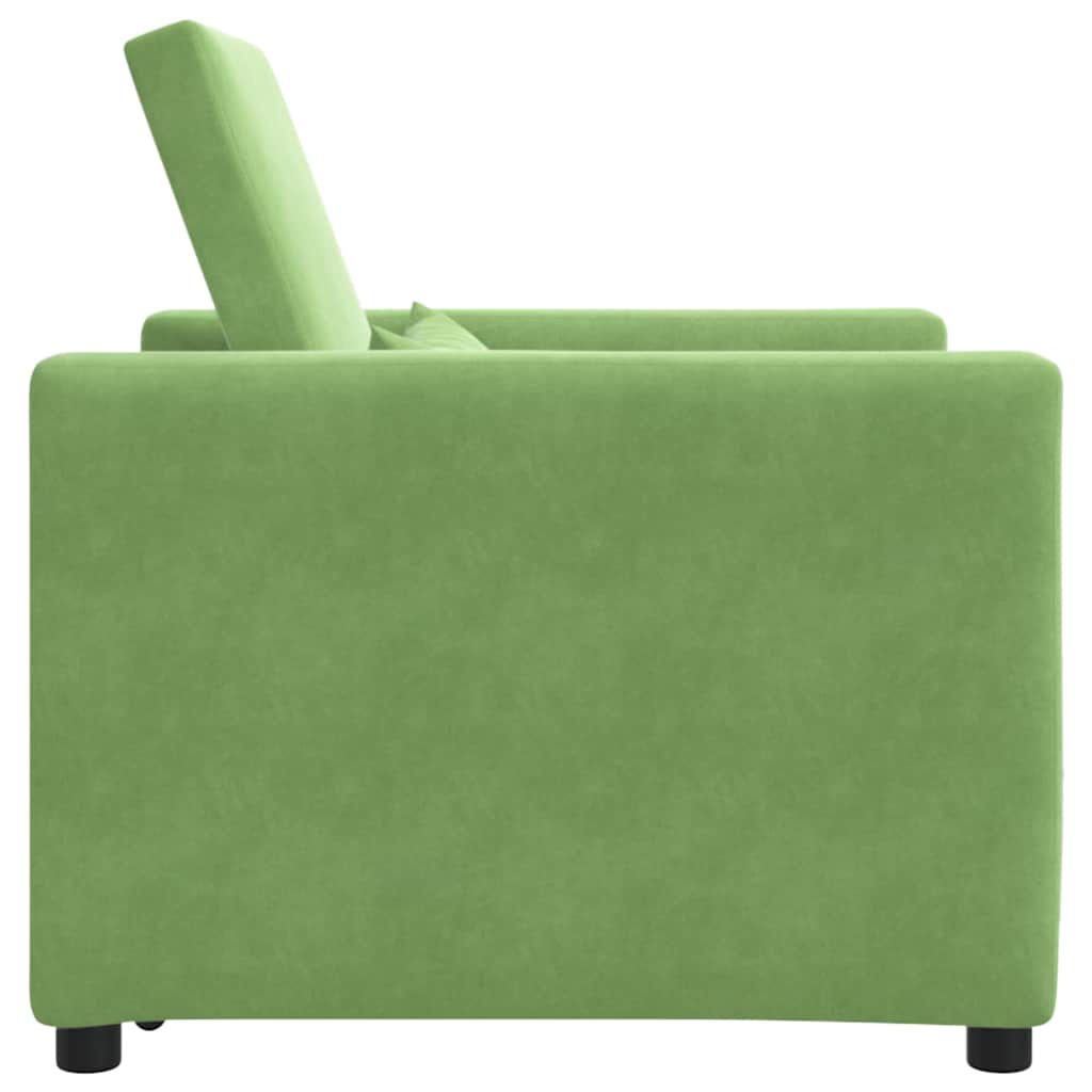 Ištraukiamas sofa-lova vienvietis Šviesiai žalia Aksomas