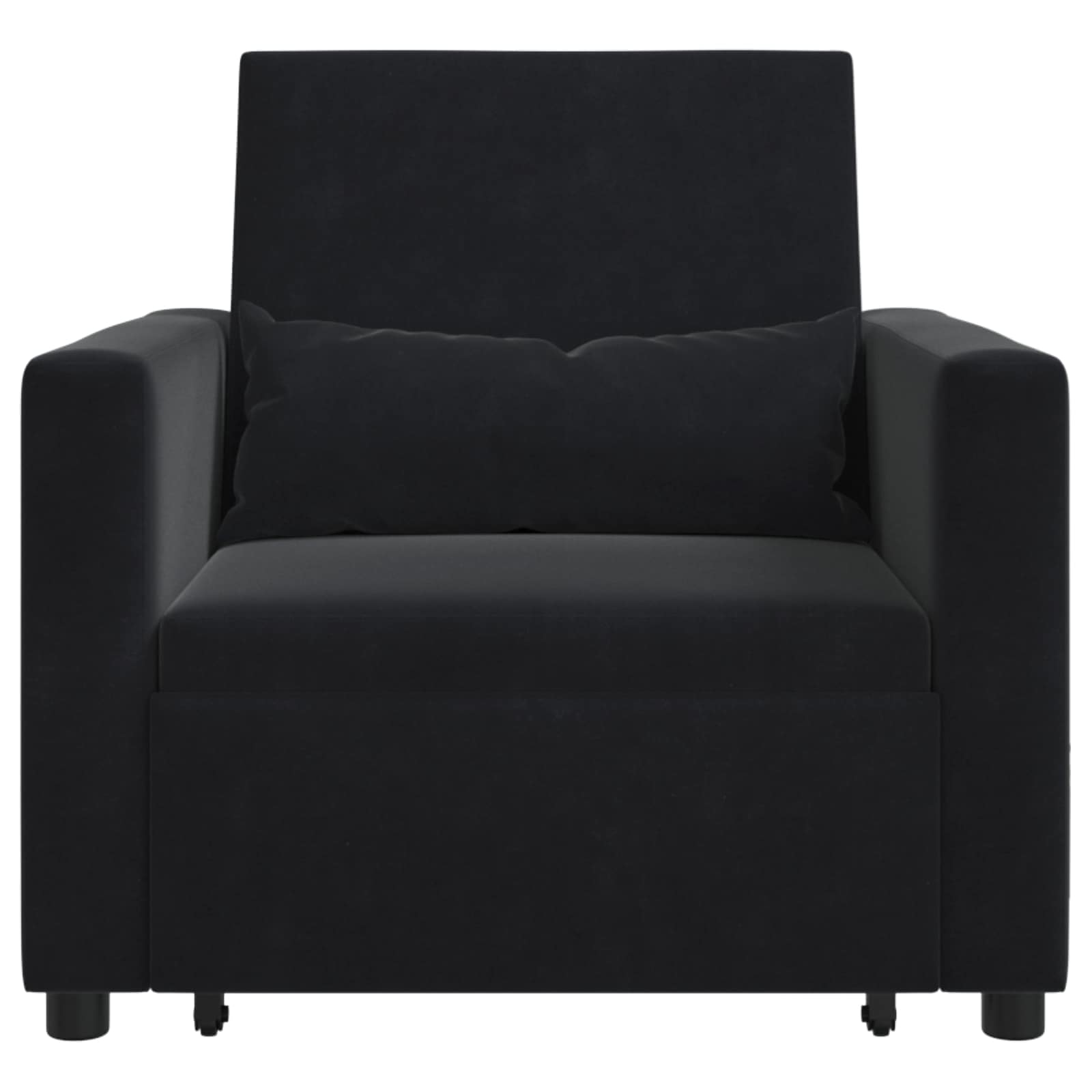 Ištraukiamas sofa-lova vienvietis su ratais Juoda Aksomas