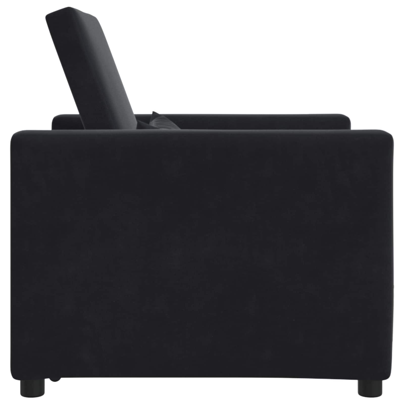 Ištraukiamas sofa-lova vienvietis su ratais Juoda Aksomas