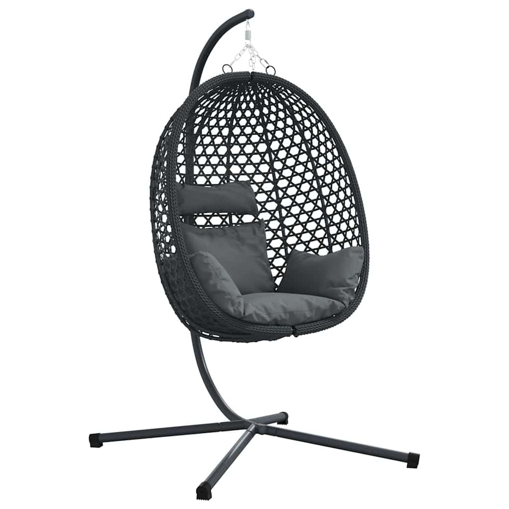 Kabantis kiaušinis antracito ir juoda 104 x 100 x 191 cm