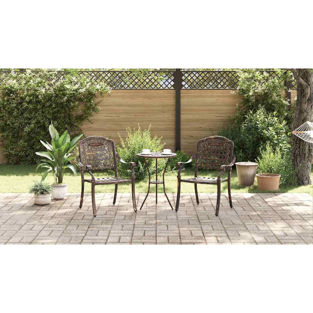 Sodo Kėdė 2 pcs Bronzinė 55 x 56.5 x 91cm Aliuminis