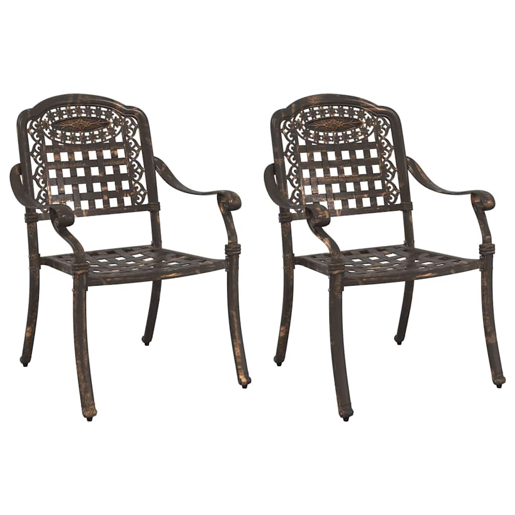 Sodo Kėdė 2 pcs Bronzinė 55 x 56.5 x 91cm Aliuminis