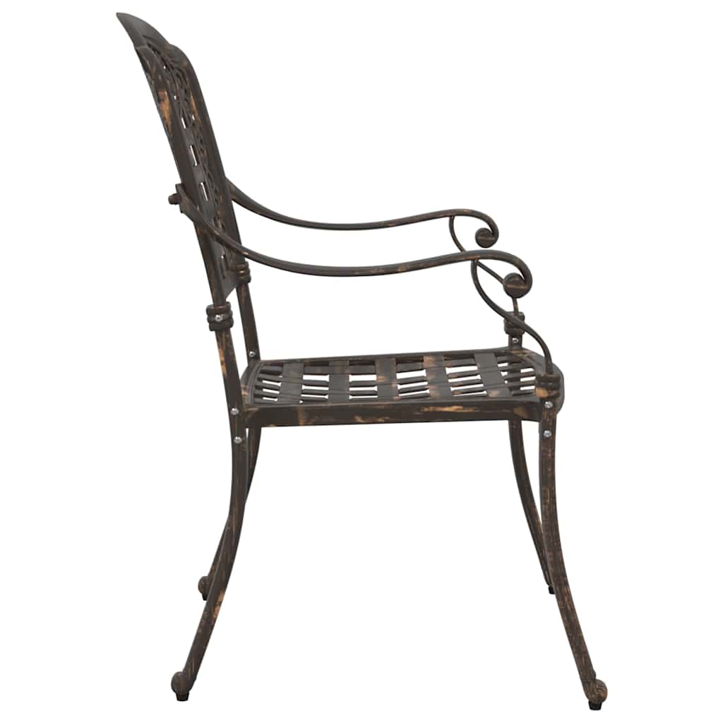 Sodo Kėdė 2 pcs Bronzinė 55 x 56.5 x 91cm Aliuminis