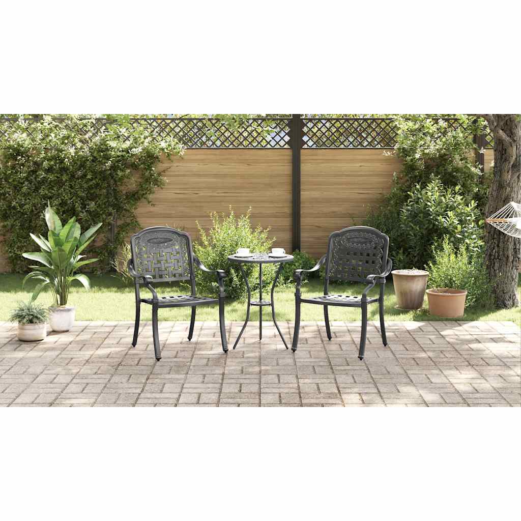 Sodo Kėdė 2 pcs Juoda 55 x 56.5 x 91cm Aliuminis