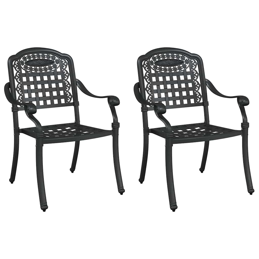 Sodo Kėdė 2 pcs Juoda 55 x 56.5 x 91cm Aliuminis