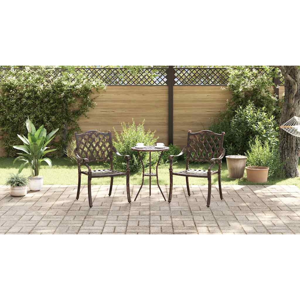 Sodo Kėdė su pagalve 2 pcs Bronzinė 55 x 56.5 x 91cm Aliuminis