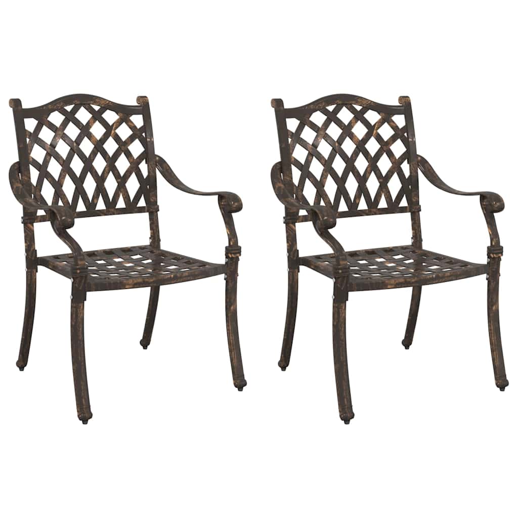 Sodo Kėdė su pagalve 2 pcs Bronzinė 55 x 56.5 x 91cm Aliuminis