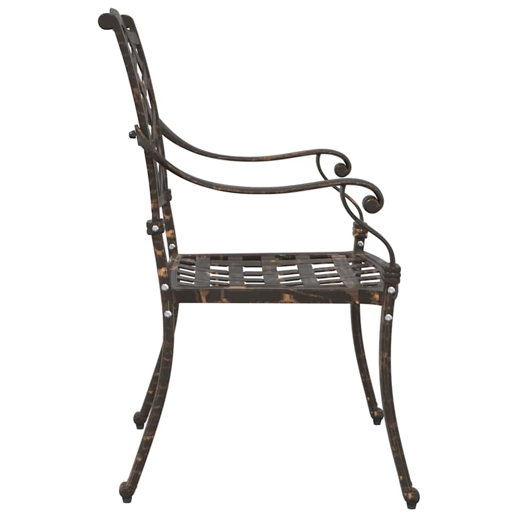 Sodo Kėdė su pagalve 2 pcs Bronzinė 55 x 56.5 x 91cm Aliuminis
