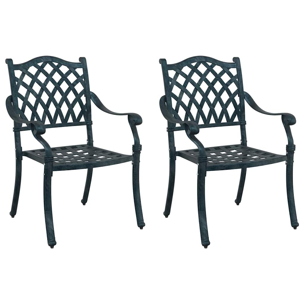 Sodo Kėdė 2 pcs Žalia 55 x 56.5 x 91cm Aliuminis