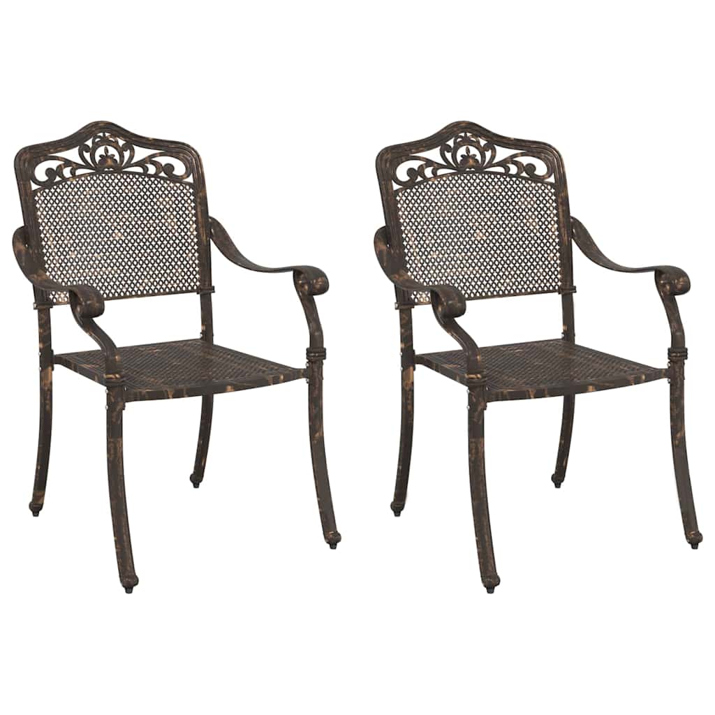 Sodo Kėdė 2 pcs Bronzinė 55 x 56.5 x 91cm Aliuminis