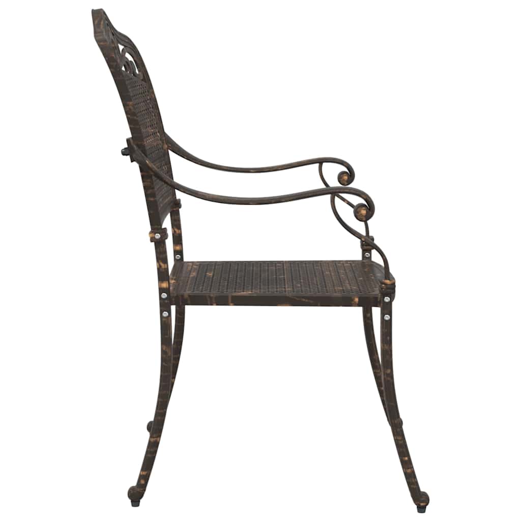 Sodo Kėdė 2 pcs Bronzinė 55 x 56.5 x 91cm Aliuminis