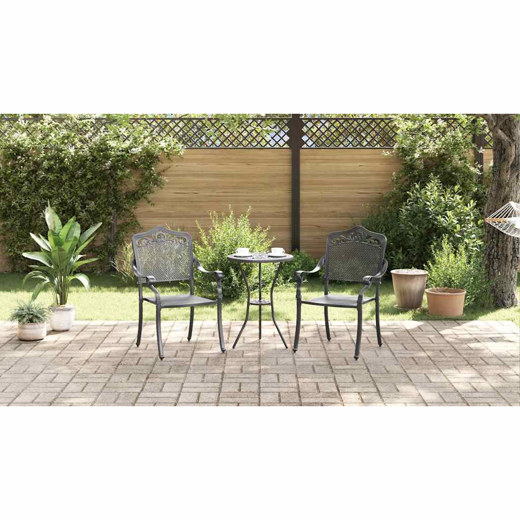 Sodo Kėdė 2 pcs Juoda 55 x 56.5 x 91cm Aliuminis