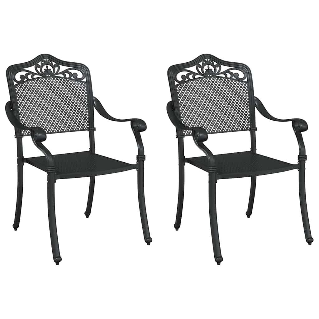 Sodo Kėdė 2 pcs Juoda 55 x 56.5 x 91cm Aliuminis
