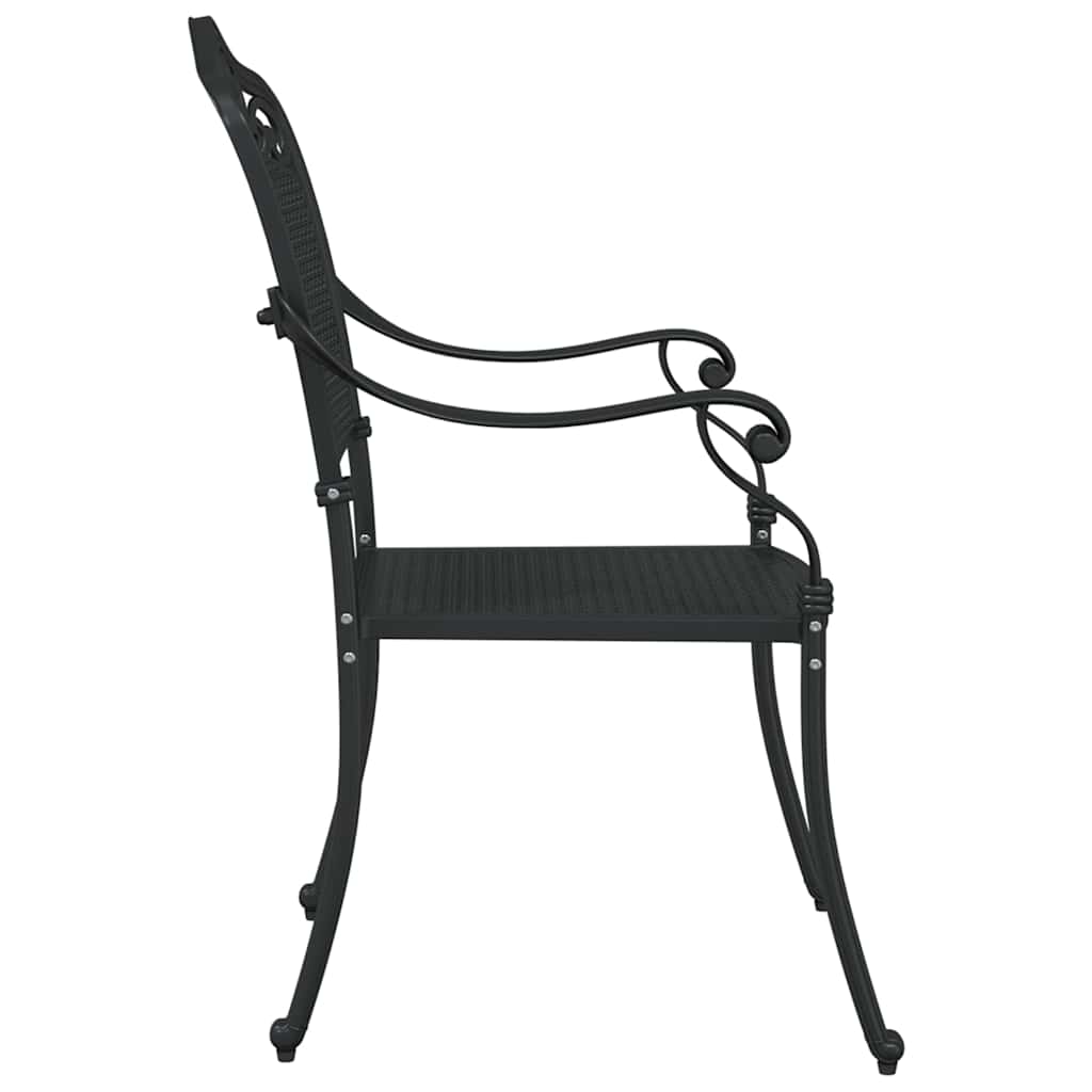 Sodo Kėdė 2 pcs Juoda 55 x 56.5 x 91cm Aliuminis