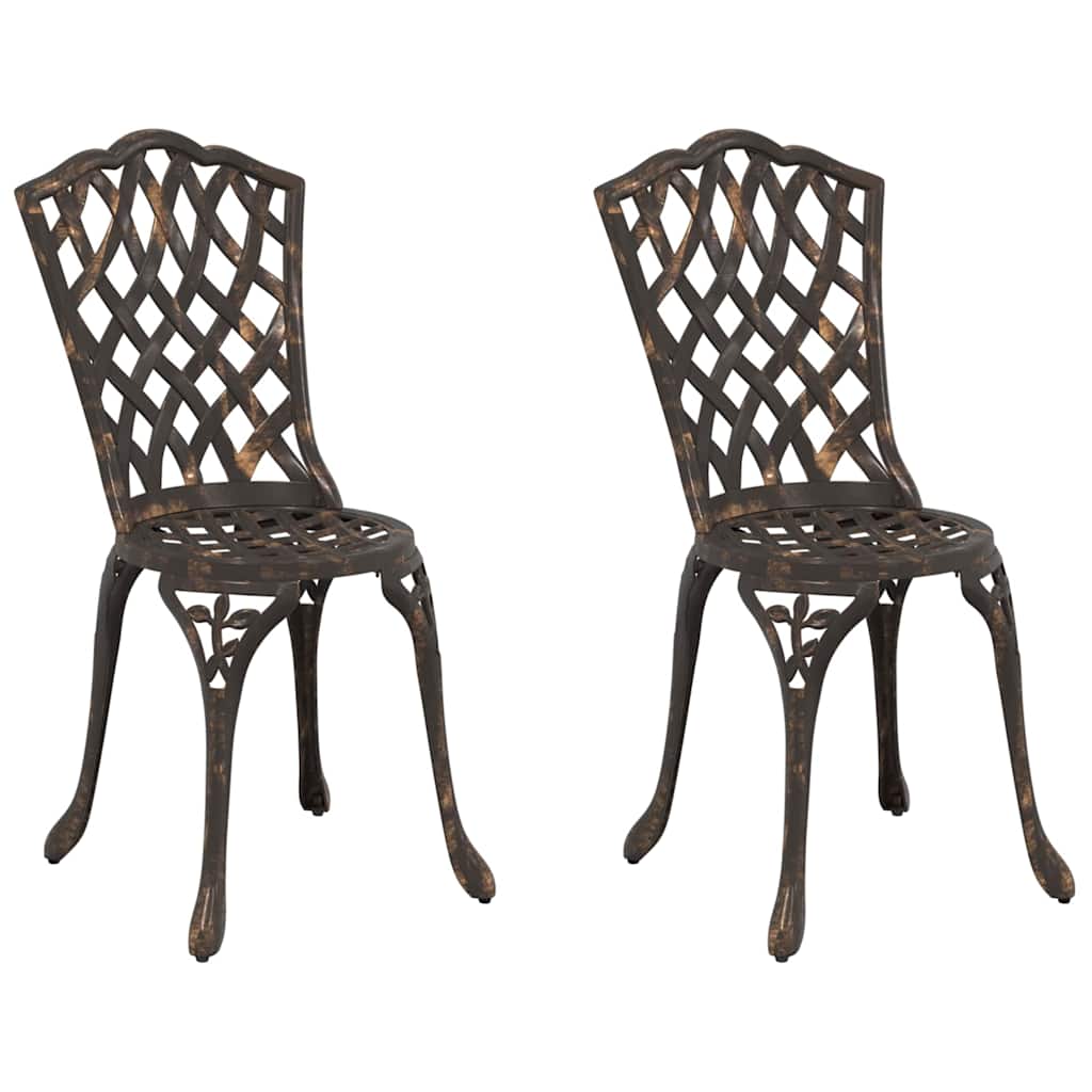 Sodo Kėdė 2 pcs Bronzinė 39 x 40 x 87cm Aliuminis