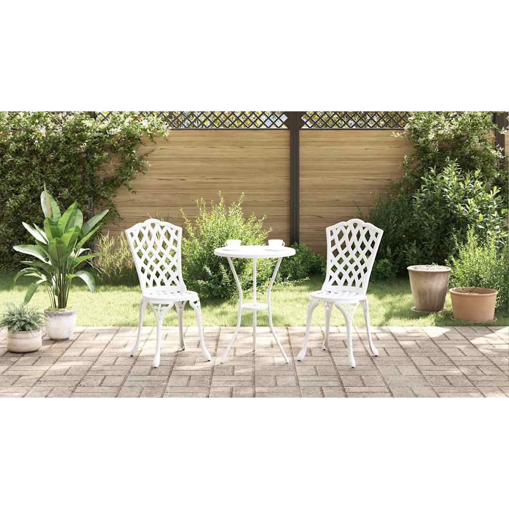Sodo Kėdė 2 pcs Balta 55 x 56.5 x 91cm Aliuminis