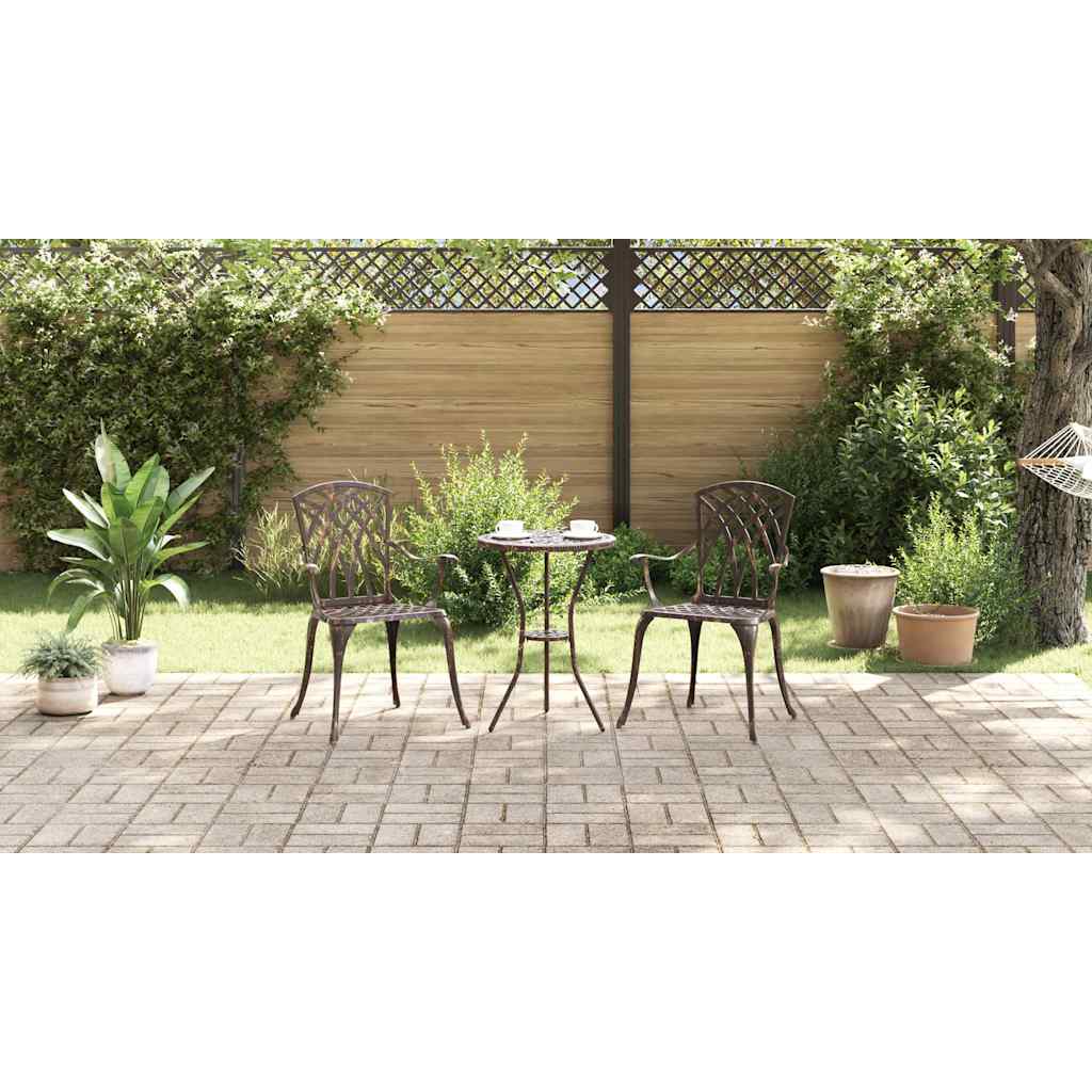 Garden Chair 2 pcs Bronze 55 x 56.5 x 91cm Aluminium